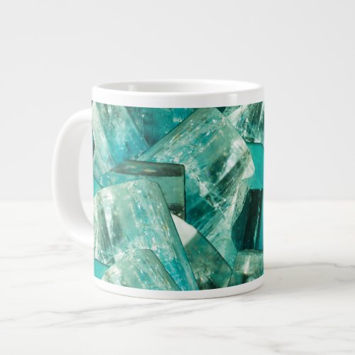 Aquamarine March Birthstone Blue Green Crystal Gem Giant Coffee Mug