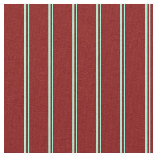 Aquamarine & Maroon Stripes Fabric