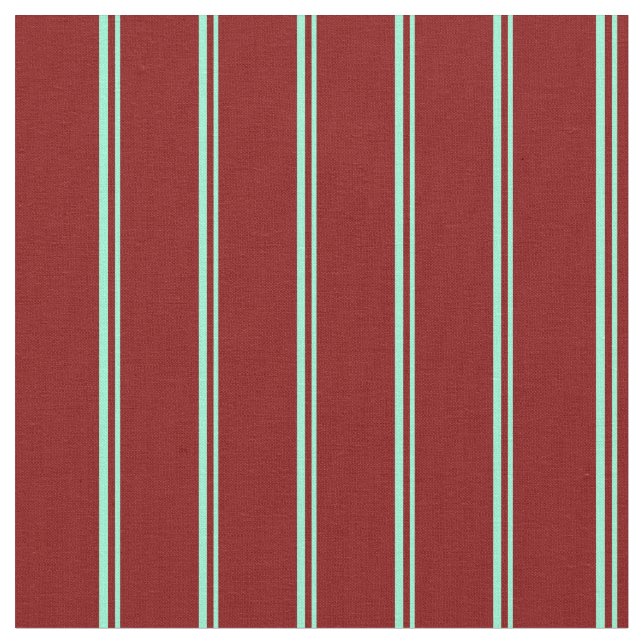 Aquamarine & Maroon Stripes Fabric (Close Up)