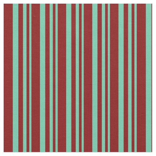 Aquamarine & Maroon Stripes/Lines Pattern Fabric