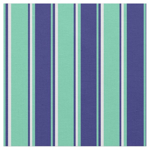 Aquamarine, Midnight Blue, and Lavender Stripes Fabric