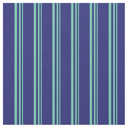 Aquamarine & Midnight Blue Stripes/Lines Pattern Fabric