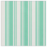 [ Thumbnail: Aquamarine & Mint Cream Colored Lines Fabric ]