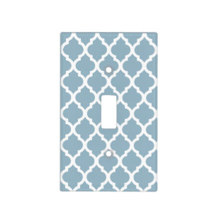 Aquamarine Moroccan Tile Trellis Light Switch Cover