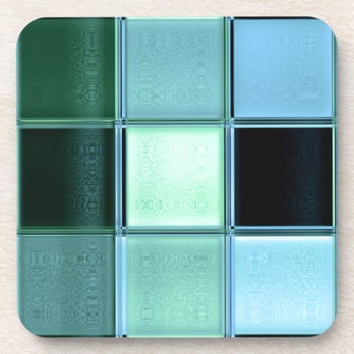 AquaMarine Mosaic coaster set with cork backs