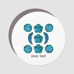 Aquamarine Motif Car Magnet