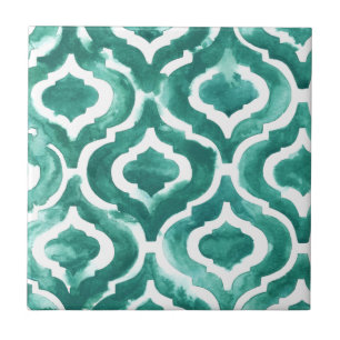 Aquamarine Motif IV Ceramic Tile