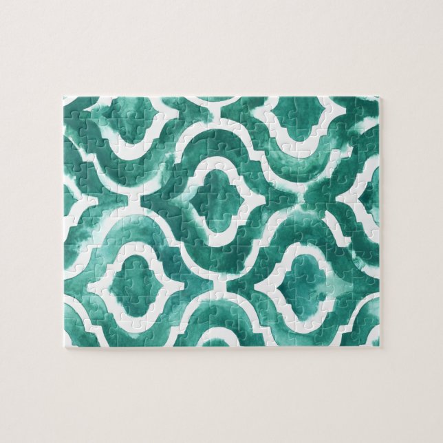 Aquamarine Motif IV Jigsaw Puzzle (Horizontal)