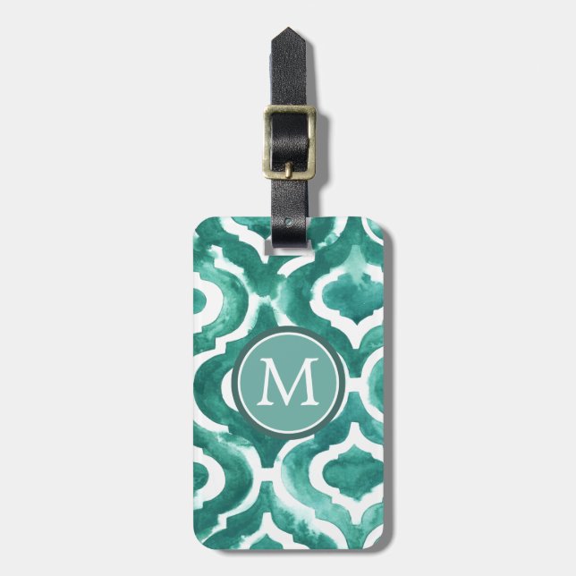 Aquamarine Motif IV Luggage Tag (Front Vertical)