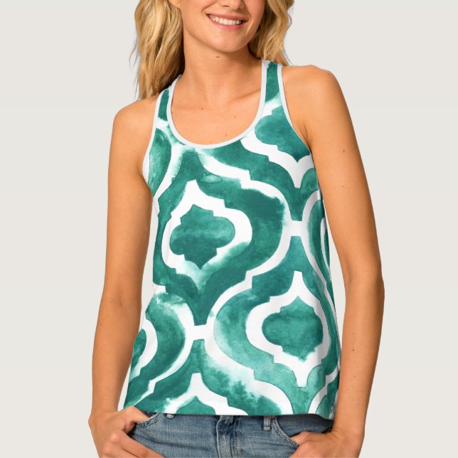 Aquamarine Motif IV Tank Top (Front)