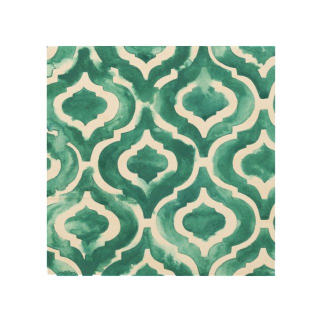 Aquamarine Motif IV Wood Wall Art (Front)