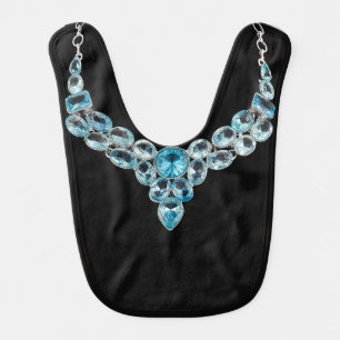 Aquamarine Necklace March Birthstone Baby Bib