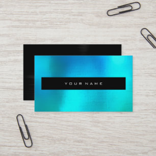 Aquamarine Ocean Blue Black Makeup Stylist Business Card
