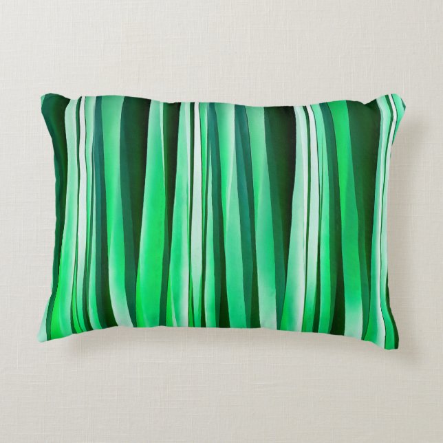 Aquamarine Ocean Stripy Pattern Decorative Pillow (Back)
