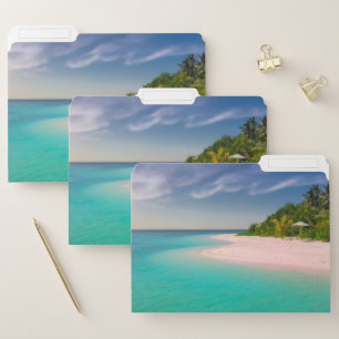 Aquamarine Ocean Tropical Beach Scenic Photo File Folder
