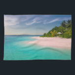 Aquamarine Ocean Tropical Beach Scenic Photo Kitchen Towel<br><div class="desc">A kitchen towel with a beautiful photograph. A scenic tropical beach with aquamarine water and a white sandy beach with a lush forest in the back. A solitary umbrella available for those who love seclusion.</div>