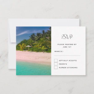 Aquamarine Ocean Tropical Beach Scenic Photo RSVP Card