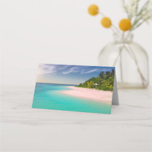 Aquamarine Ocean Tropical Beach Scenic Place Card