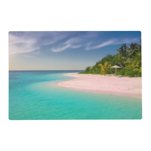 Aquamarine Ocean Tropical Beach Scenic Placemat (Front)