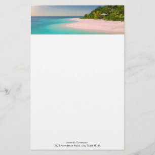 Aquamarine Ocean Tropical Beach Scenic Stationery