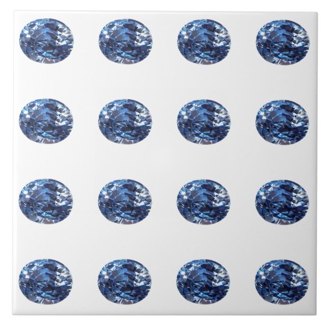 Aquamarine Pattern Ceramic Tile (Front)
