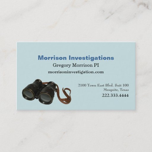 Customizable Aquamarine Private Investigation Business Card