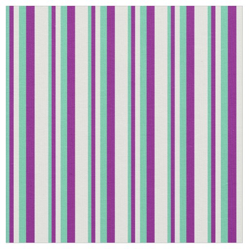 Aquamarine, Purple, and Light Cyan Pattern Fabric