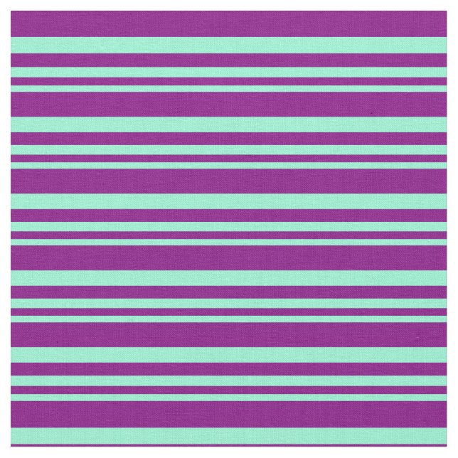 Aquamarine & Purple Colored Lined/Striped Pattern Fabric (Close Up)