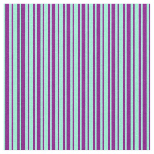 Aquamarine & Purple Colored Stripes Pattern Fabric