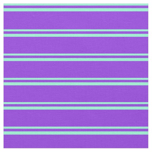 Aquamarine & Purple Lines Pattern Fabric