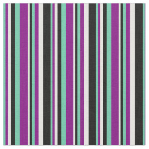 Aquamarine, Purple, White, and Black Colored Fabric