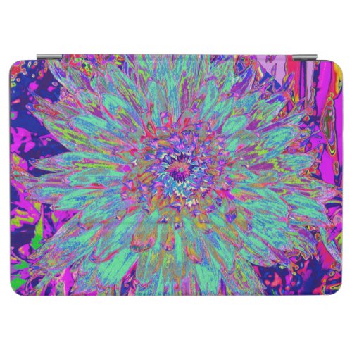 Aquamarine Rainbow Color Abstract Dahlia Flower iPad Air Cover