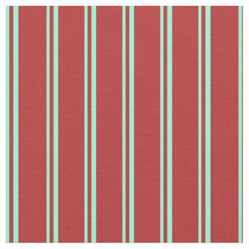 Aquamarine & Red Lines Fabric