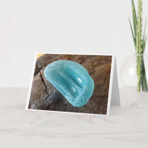 Aquamarine Sea Glass Insulator Segment Card