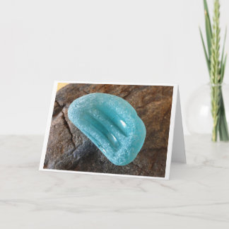 Aquamarine Sea Glass Insulator Segment Card