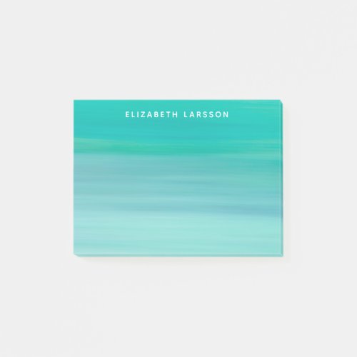 Aquamarine sea ocean water monogram name post_it notes