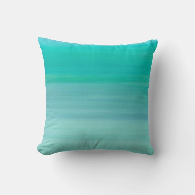 Aquamarine sea ocean waves throw pillow (Front)