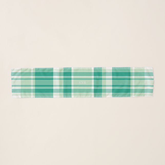 Aquamarine & Seaglass Long or Longer Chiffon Scarf (Front (Horizontal))