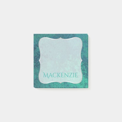 Aquamarine Shimmer  Ombre Blue Green Name Post_it Notes