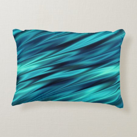 Aquamarine Silky Waves Accent Pillow