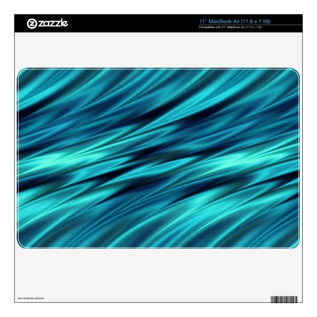 Aquamarine soft waves decal for MacBook (Product)