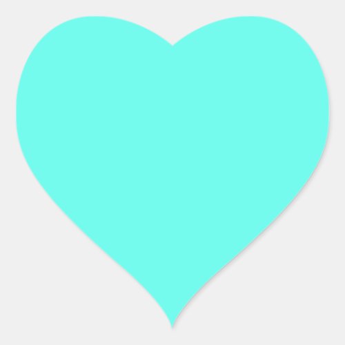 Aquamarine   solid color  heart sticker