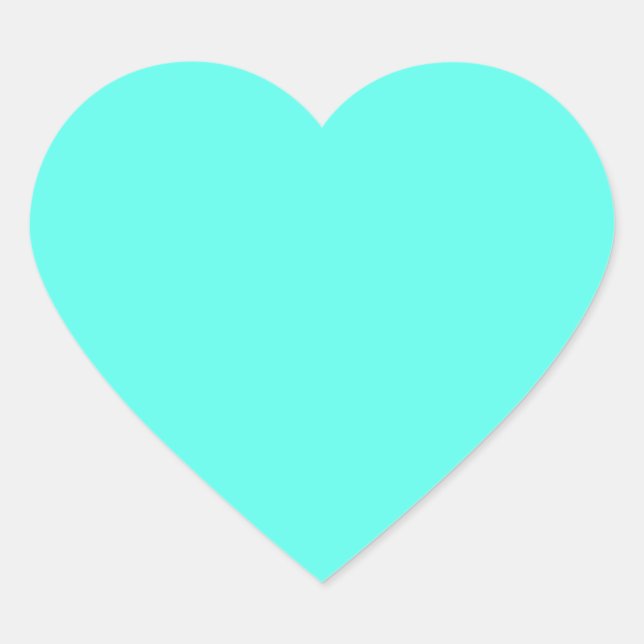 Aquamarine   (solid color)  heart sticker (Front)