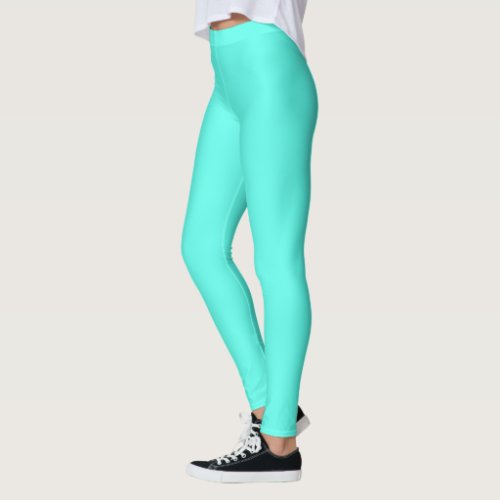 Aquamarine   solid color  leggings