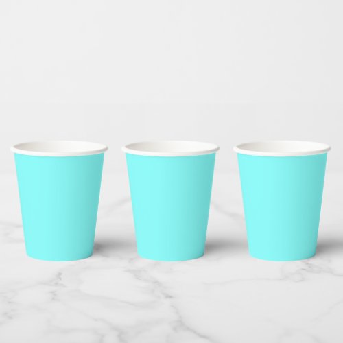 Aquamarine solid color  paper cups