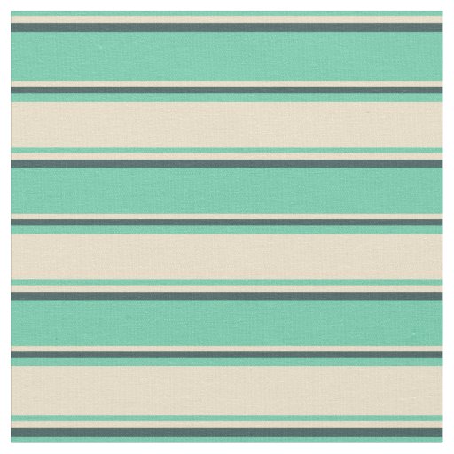 Aquamarine, Tan, and Dark Slate Gray Pattern Fabric