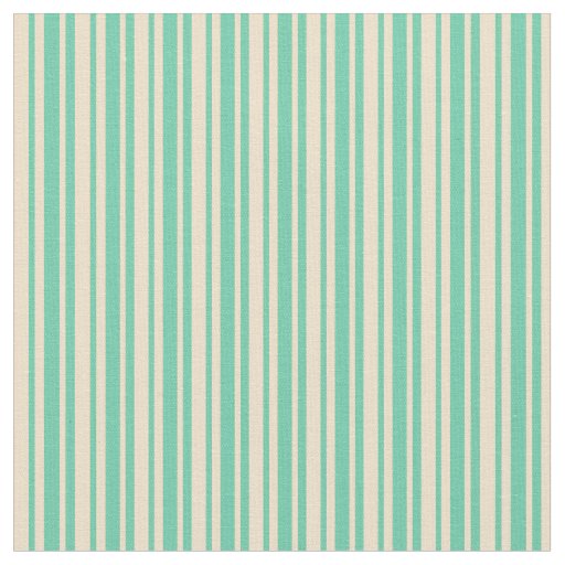 Aquamarine & Tan Colored Lined Pattern Fabric