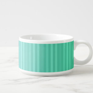 Aquamarine Teal and Green Vertical Stripes Pattern Bowl