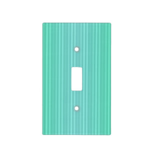 Aquamarine Teal and Green Vertical Stripes Pattern Light Switch Cover