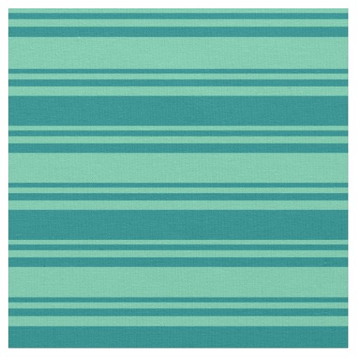 Aquamarine & Teal Stripes Pattern Fabric